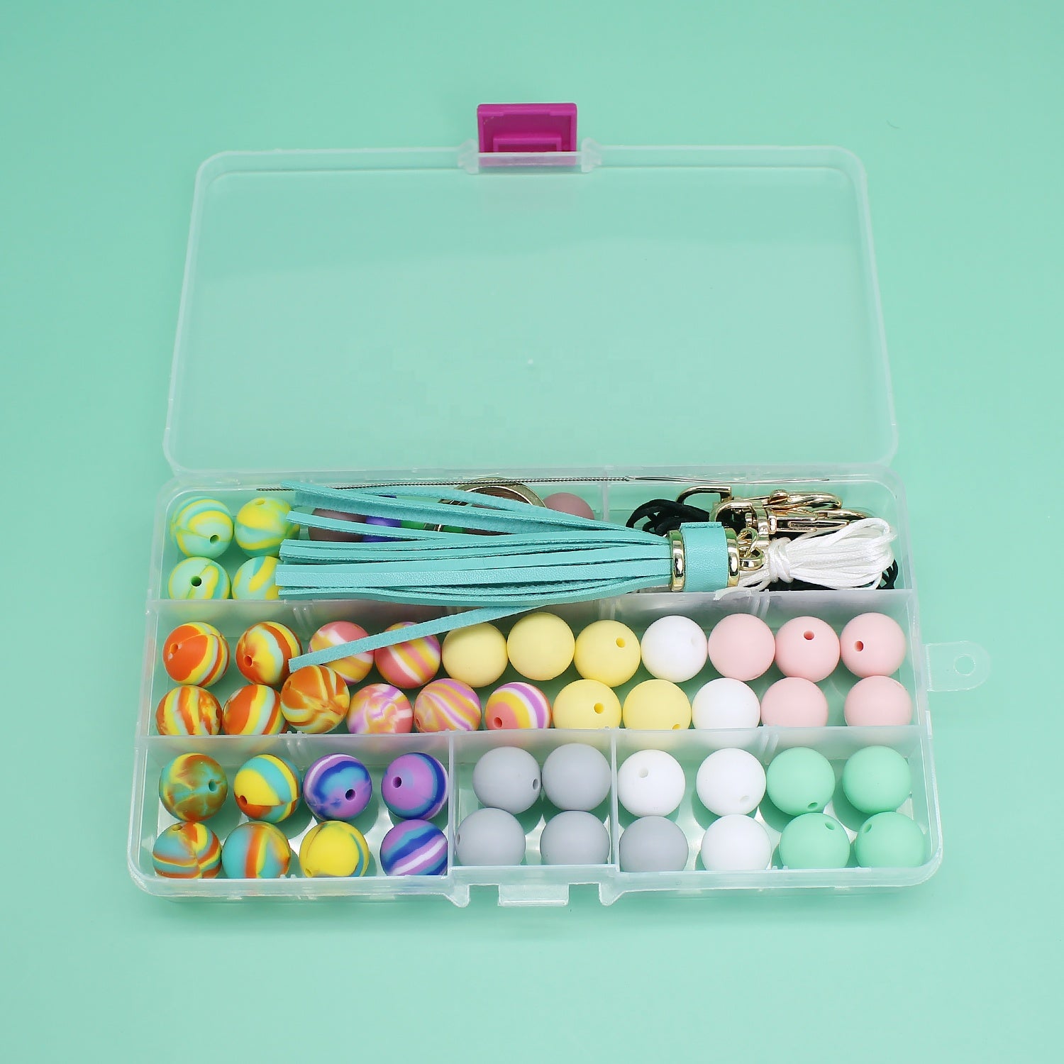 Belicious DIY Silicone Beads Keychain Bracelet Making Kit – She's